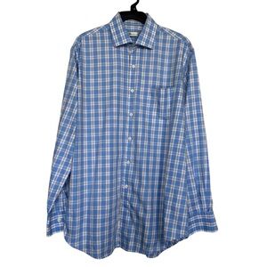 Peter Millar Men’s Sz L Long Sleeve Button Down Plaid Spread Collar Shirt